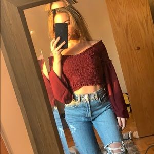 Cropped burgundy beautiful top